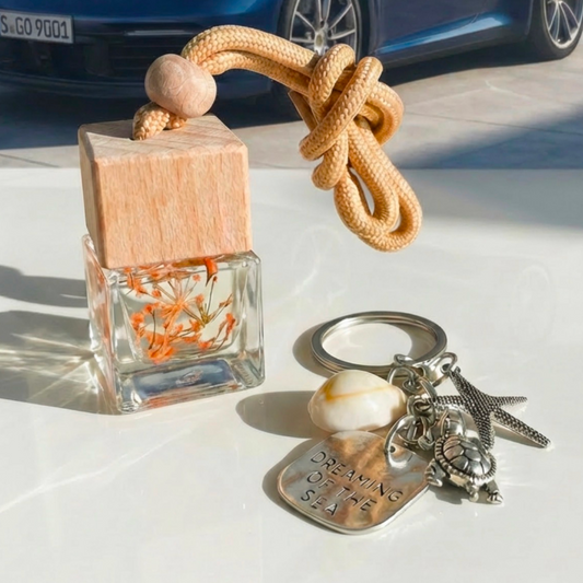 Car Scents & Key Ring with Coloured Dandelion